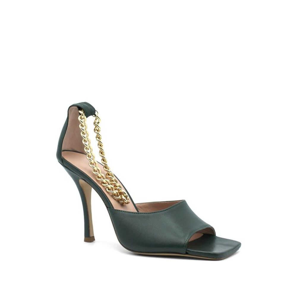 ILIO SMERALDO Womens Green Gold Ankle Chain Cher Stiletto Heeled Sandal 40